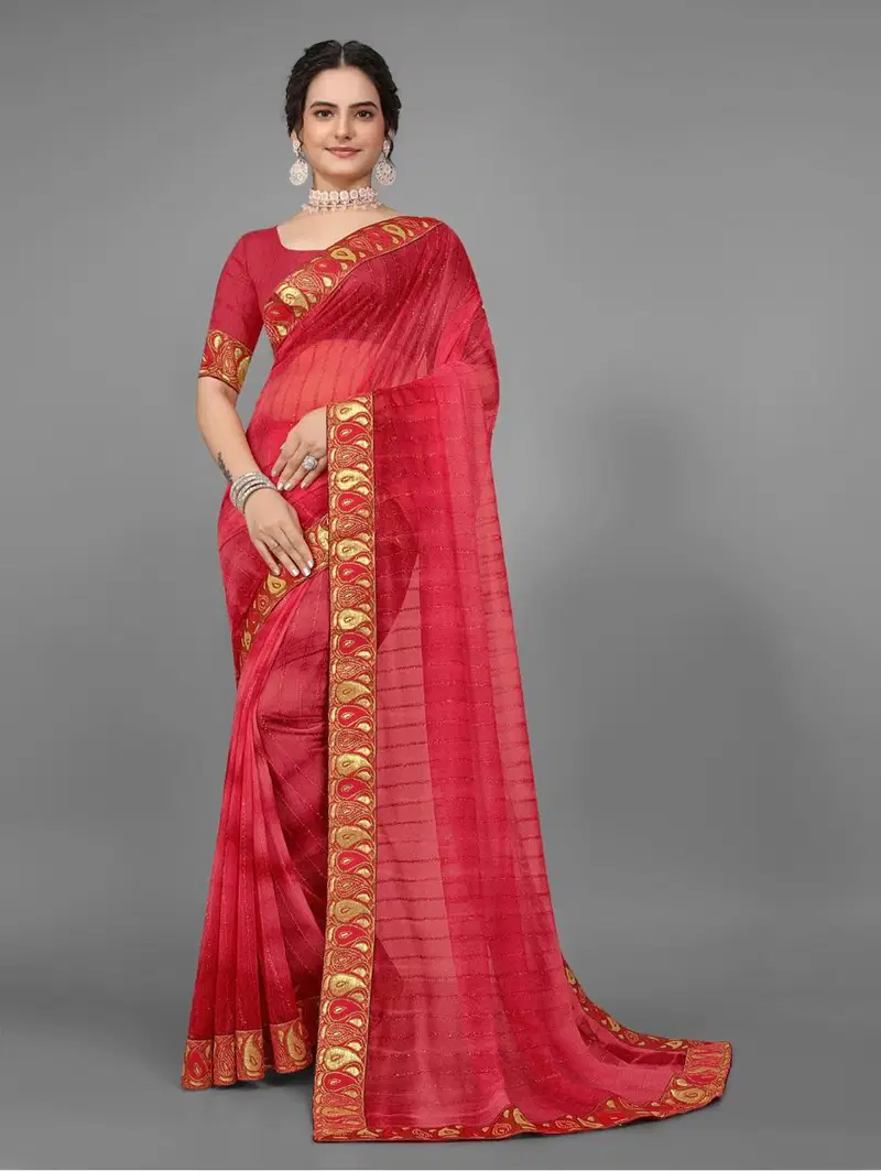Murga fur Lace Border Lycra Printed Designer sarees Wholesale Shop In Surat